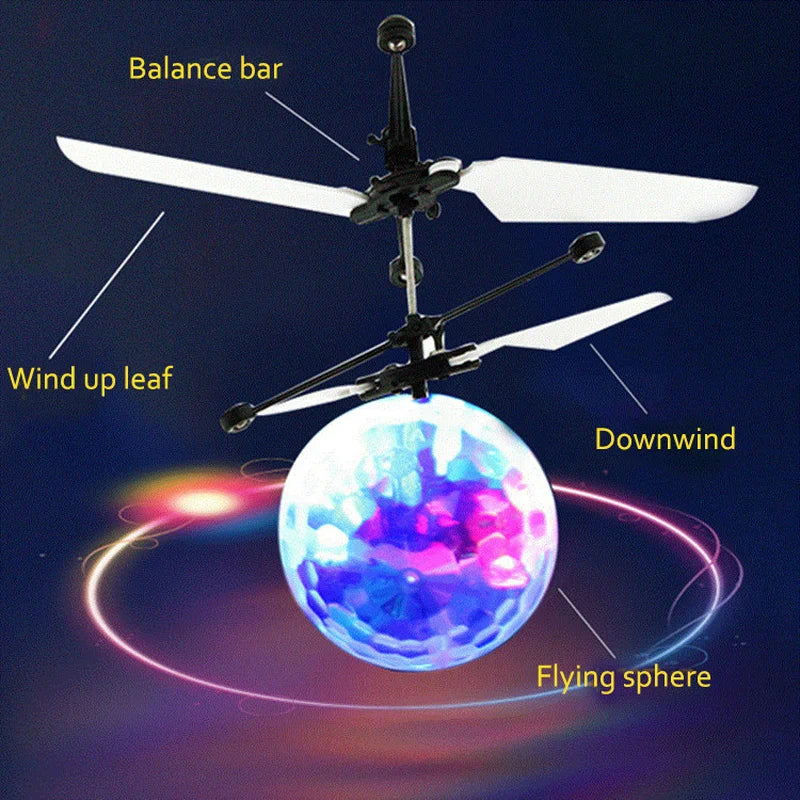 Flying Hover Ball Colorful LED Drone RemoteInfrared Induction Gifts for Kids Teenagers Indoor Outdoor