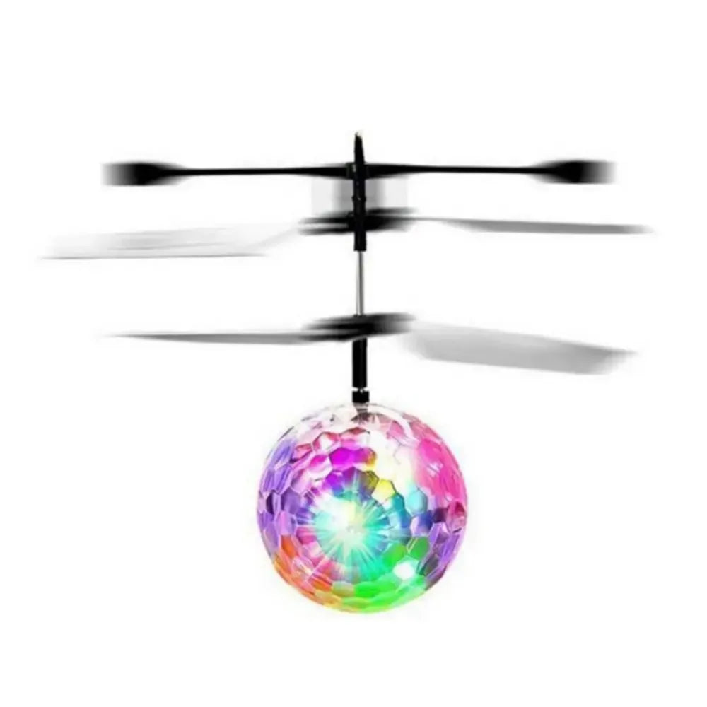 Hot-selling induction suspended crystal ball sense colorful ball induction flying helicopter children's toys Holiday gift