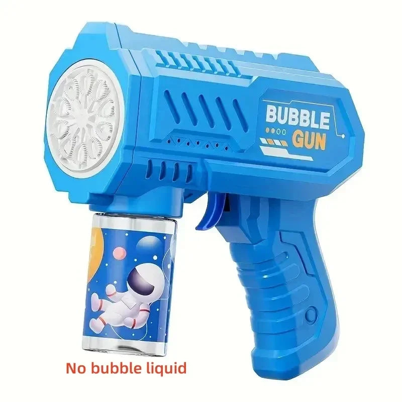 Automatic Electric Bubble Gun for Kids 10 Hole Handheld Light Bubble Machine Fully Children's Toys Without Battery Bubble Water