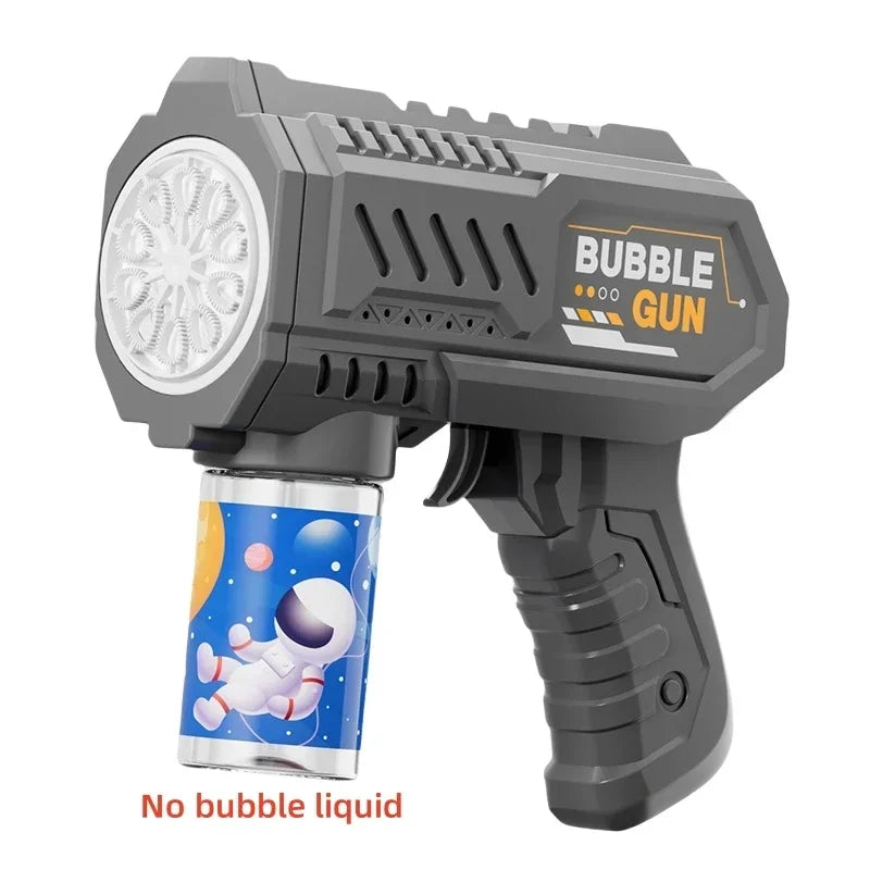 Automatic Electric Bubble Gun for Kids 10 Hole Handheld Light Bubble Machine Fully Children's Toys Without Battery Bubble Water