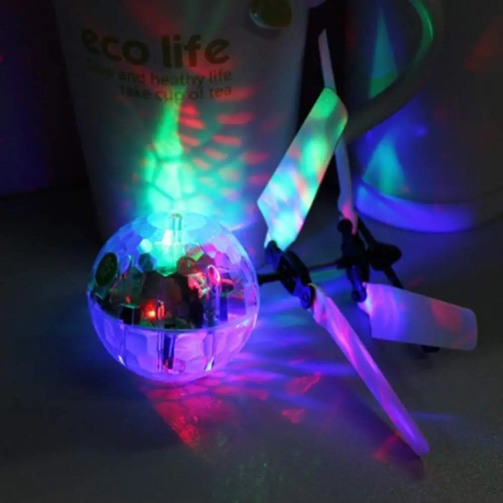 Hot-selling induction suspended crystal ball sense colorful ball induction flying helicopter children's toys Holiday gift