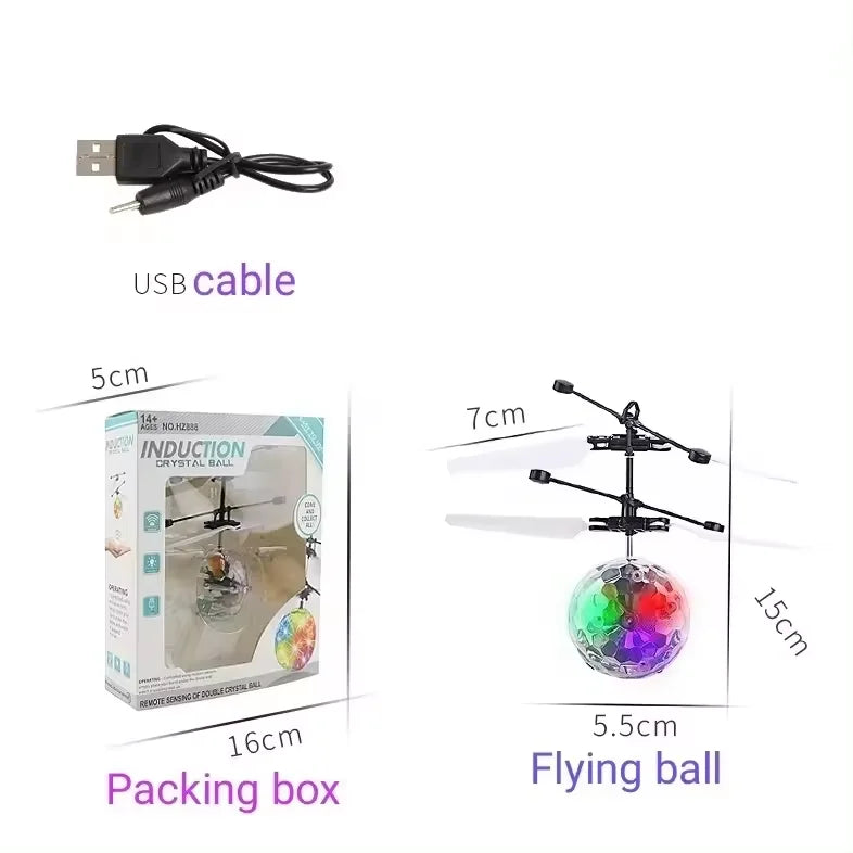 Flying Hover Ball Colorful LED Drone RemoteInfrared Induction Gifts for Kids Teenagers Indoor Outdoor