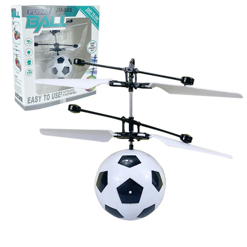 Hot-selling induction suspended crystal ball sense colorful ball induction flying helicopter children's toys Holiday gift