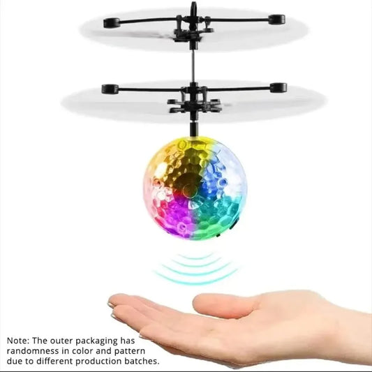 Hot-selling induction suspended crystal ball sense colorful ball induction flying helicopter children's toys Holiday gift