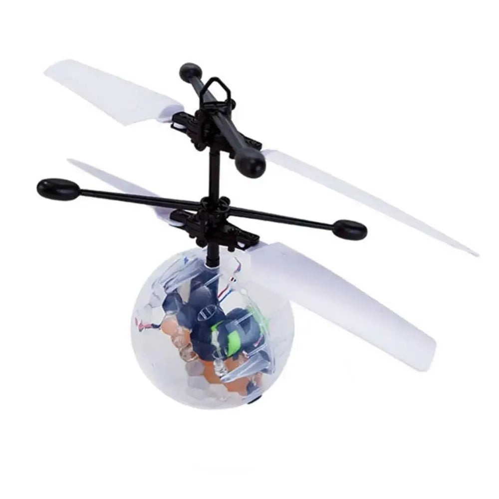 Hot-selling induction suspended crystal ball sense colorful ball induction flying helicopter children's toys Holiday gift